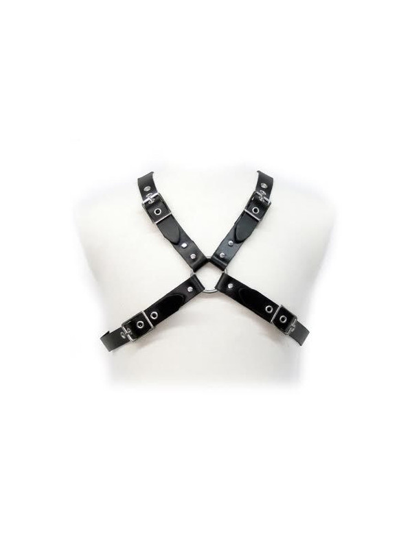 LEATHER BODY - IMBRACATURA CON FIBBIA NERA PER UOMO