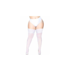 LEG AVENUE - AUTOREGGENTE TAGLIA PLUS BIANCO TRASPARENTE