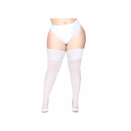 LEG AVENUE - AUTOREGGENTE TAGLIA PLUS BIANCO TRASPARENTE
