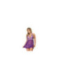 SUBBLIME - BABYDOLL BIANCO LACCI FLOREALI VIOLA S / M