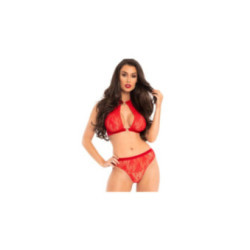 LEG AVENUE - SET DUE PEZZI TOP E SLIP ROSSO S/M