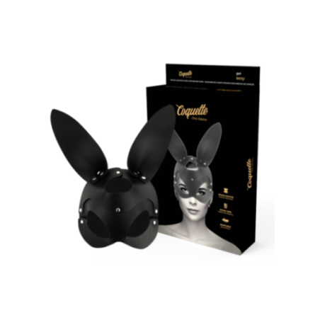 COQUETTE CHIC DESIRE - MASCHERA VEGANA IN PELLE CON ORECCHIE DI CONIGLIO