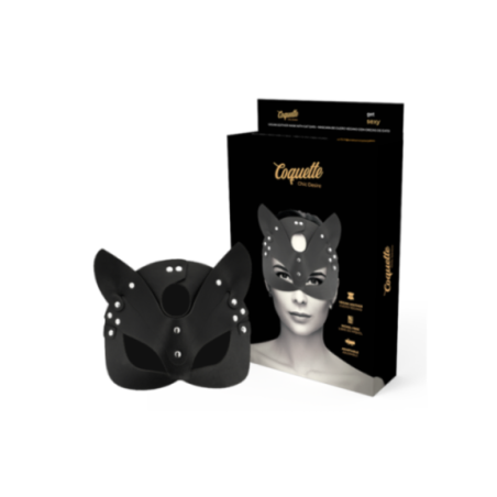 COQUETTE CHIC DESIRE - MASCHERA VEGANA IN PELLE CON ORECCHIE DI GATTO