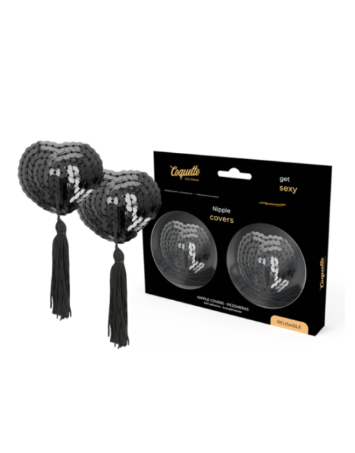 COQUETTE CHIC DESIRE - COPRI CAPEZZOLI NERI CON PAILLETTES