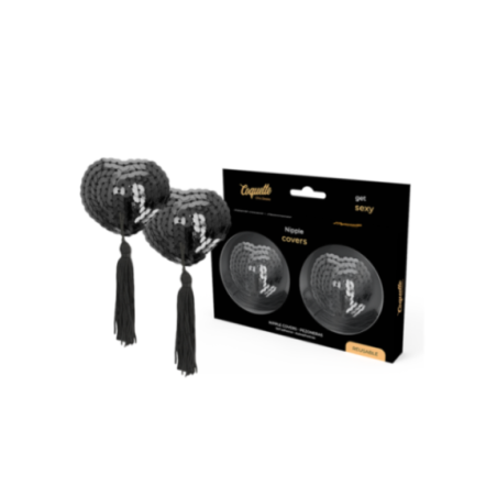 COQUETTE CHIC DESIRE - COPRI CAPEZZOLI NERI CON PAILLETTES