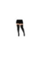 LEG AVENUE - CALZINI IN NYLON NERO CON FIOCCO NERO TAGLIA PLUS