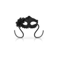 OHMAMA - MASCHERE ANTIZAZ STILE VENEZIANO FIORE LATERALE - NERA