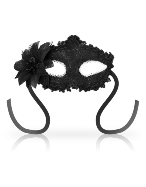 OHMAMA - MASCHERE ANTIZAZ STILE VENEZIANO FIORE LATERALE - NERA