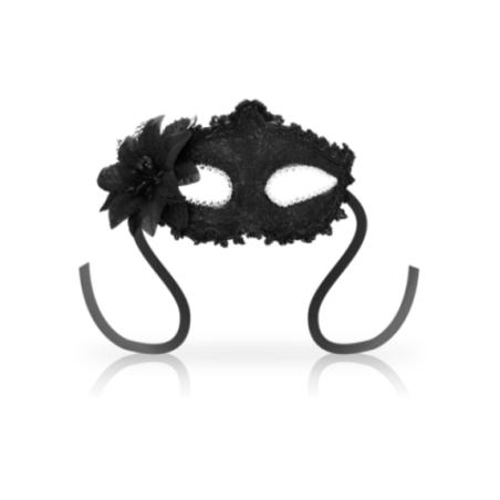 OHMAMA - MASCHERE ANTIZAZ STILE VENEZIANO FIORE LATERALE - NERA