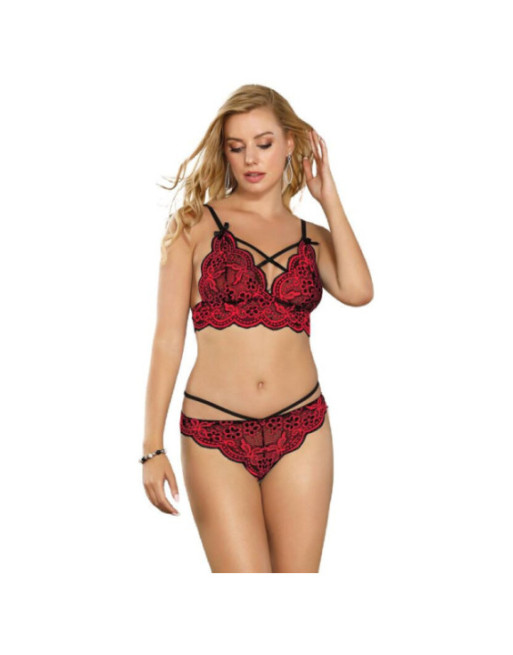 SUBBLIME - SET DUE PEZZI TOP IN PIZZO E MUTANDINE L/XL