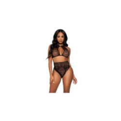 LEG AVENUE - SET DUE PEZZI LEG AVENUE - CROP TOP E PERIZOMA PANTY TAGLIA UNICA