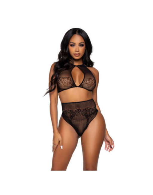 LEG AVENUE - SET DUE PEZZI LEG AVENUE - CROP TOP E PERIZOMA PANTY TAGLIA UNICA