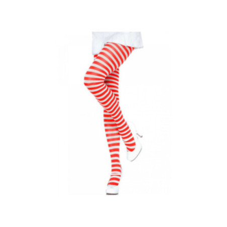 LEG AVENUE - COLLANT A RIGHE BIANCO/ROSSO