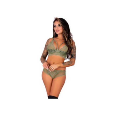 LIVCO CORSETTI FASHION - PINE LC 90667 REGGISENO + SLIP KHAKI