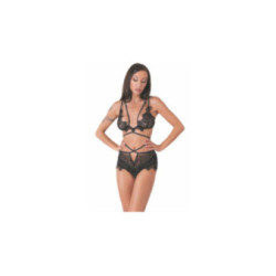 LIVCO CORSETTI FASHION - DREZNA LC 90733 REGGISENO + SLIP NERO L/XL