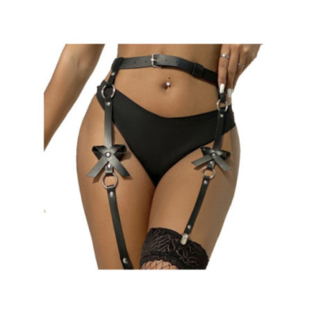 SUBBLIME - CATENA IN PELLE PER GAMBE NERA TAGLIA UNICA