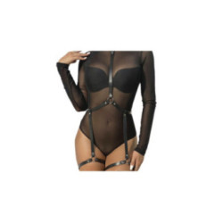 SUBBLIME - PETTORINA IN CUOIO NERA TAGLIA UNICA