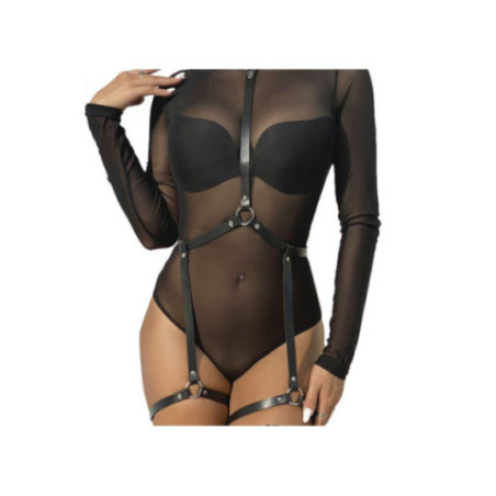 SUBBLIME - PETTORINA IN CUOIO NERA TAGLIA UNICA