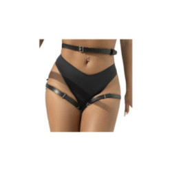 SUBBLIME - PETTORINA IN VITA E GAMBE IN PELLE NERA TAGLIA UNICA