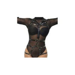 SUBBLIME - PETTORINA CINGHIE REGOLABILI IN PELLE NERO TAGLIA UNICA