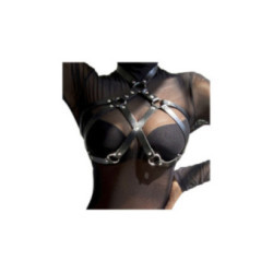 SUBBLIME - PETTORINA IN PELLE NERA TAGLIA UNICA