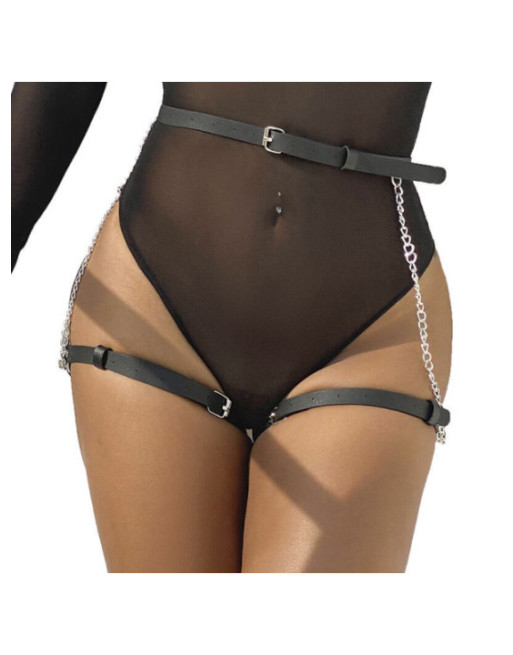 SUBBLIME - CINTURA IN PELLE NERA TAGLIA UNICA