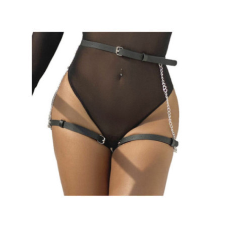 SUBBLIME - CINTURA IN PELLE NERA TAGLIA UNICA