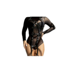 SUBBLIME - IMBRACATURA COMPLETA CON FIBBIE IN PELLE NERA TAGLIA UNICA