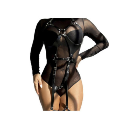 SUBBLIME - IMBRACATURA COMPLETA CON FIBBIE IN PELLE NERA TAGLIA UNICA