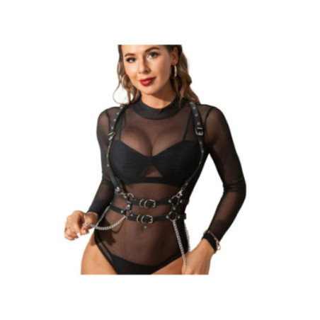 SUBBLIME - PETTORINA CON CINGHIE E CATENA DETTAGLI TAGLIA UNICA