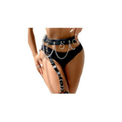 SUBBLIME - PETTORINA CINTURA E REGGETTIERE CON ANELLI E CATENA DETTAGLIO TAGLIA UNICA