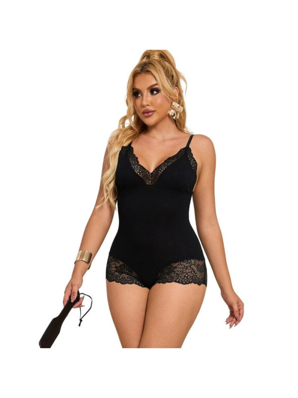 SUBBLIME - ORSACCHIOTTO CON DETTAGLI IN PIZZO FLOREALE NERO L/XL