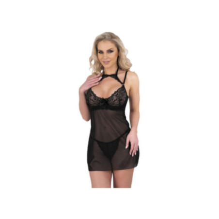 LIVCO CORSETTI FASHION - SET BINELLA BABYDOLL + PERIZOMA NERO