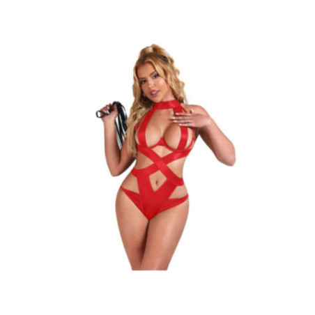 SUBBLIME - BODY SEXY CAVEZZA CON IMBRACATURA ROSSO S/M