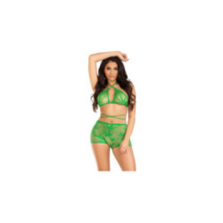 LEG AVENUE - SET REGGISENO E PANTALONI VERDE
