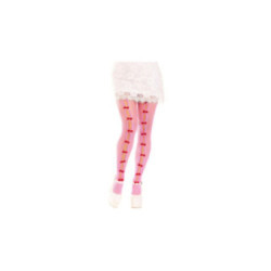 LEG AVENUE - CALZE CON APERTURE CUORE E FIOCCHI ROSA