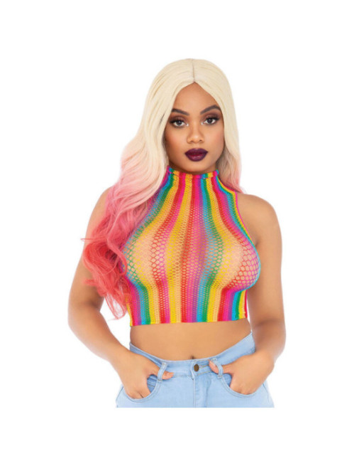 LEG AVENUE - TOP RETE MULTICOLORE