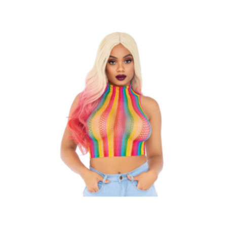 LEG AVENUE - TOP RETE MULTICOLORE