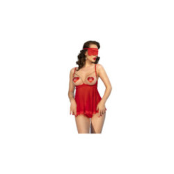 CHILIROSE - CR 4715 SET BABYDOLL QUATTRO PEZZI ROSSO M