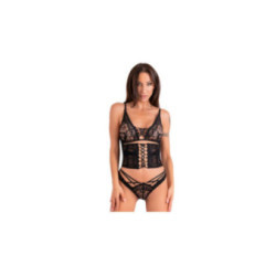 LIVCO CORSETTI FASHION - CINEX ATLANTIN LC 90704 SET TRE PEZZI NERO S/M