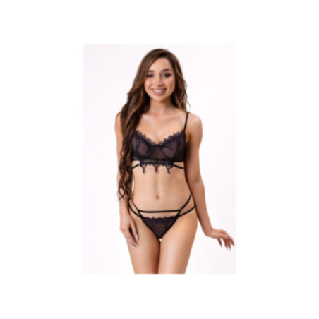 LIVCO CORSETTI FASHION - NERINA 20240 REGGISENO + PERIZOMA NERO L/XL