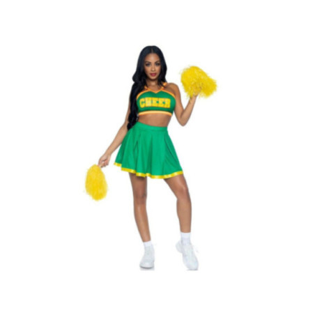 LEG AVENUE - COSTUME CHEERLEADER VERDE S/M