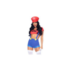 LEG AVENUE - COSTUME SEXY MARIO BROS ROSSO/BLU S