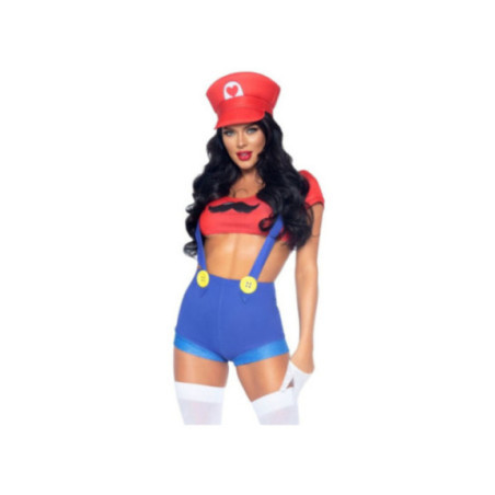 LEG AVENUE - COSTUME SEXY MARIO BROS ROSSO/BLU M