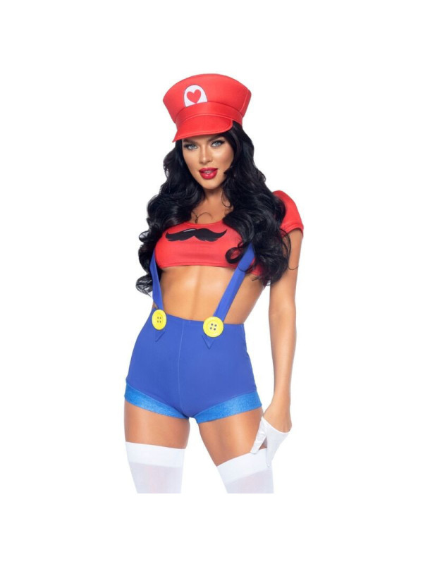 LEG AVENUE - COSTUME SEXY MARIO BROS ROSSO/BLU M