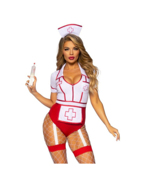 LEG AVENUE - COSTUME DA INFERMIERA SEXY ROSSO/BIANCO M