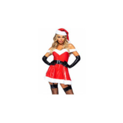 LEG AVENUE - COSTUME SEXY MAMA CLAUS VINILE ROSSO M