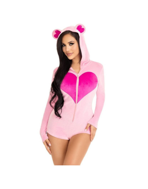 LEG AVENUE - BODY IN VELLUTO ORSETTO ROSA S