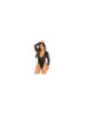 LEG AVENUE - BODY IN PIZZO E MANICA LUNGA CON STRASS NERO TAGLIA UNICA