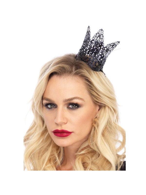 LEG AVENUE - MINI CORONA IN FILIGRANA METALLICA NERA